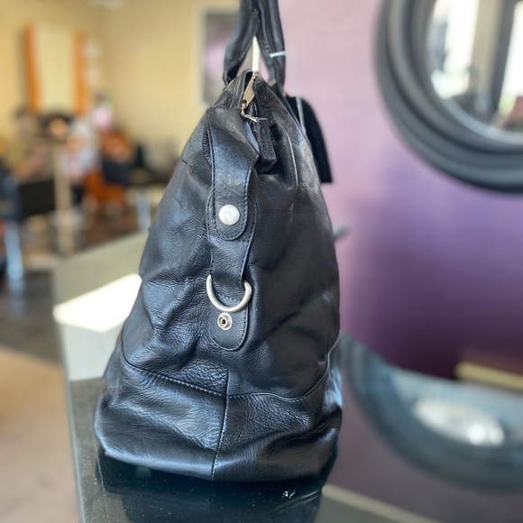 Black Leather Duffel Bag - Picture 3 of 7